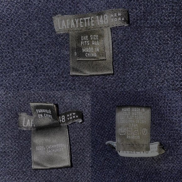 Lafayette 148 100% Cashmere Long Draped Front Navy Cardigan Sz XL Lightweight - Picture 11 of 11